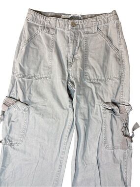 Tinseltown Beige Cargo Pants Wide Leg Utility Y2K Style Size M 7/9